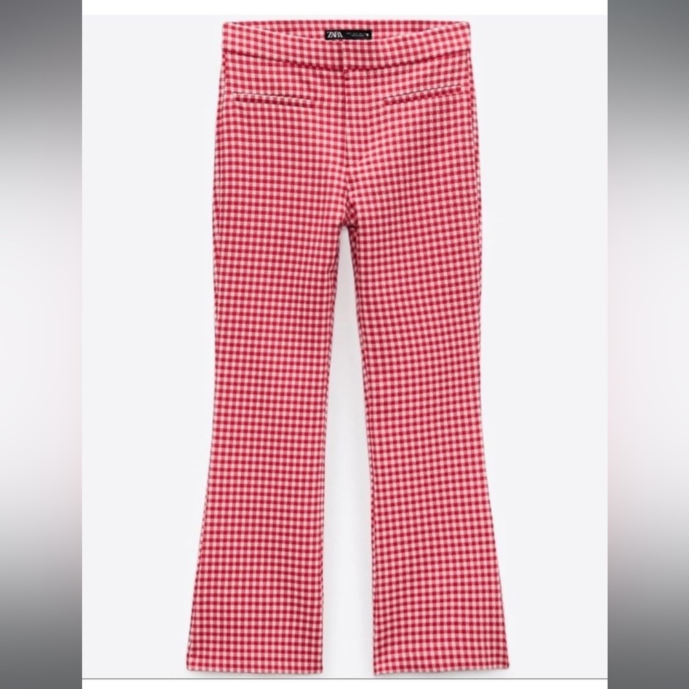 Red gingham Zara pants